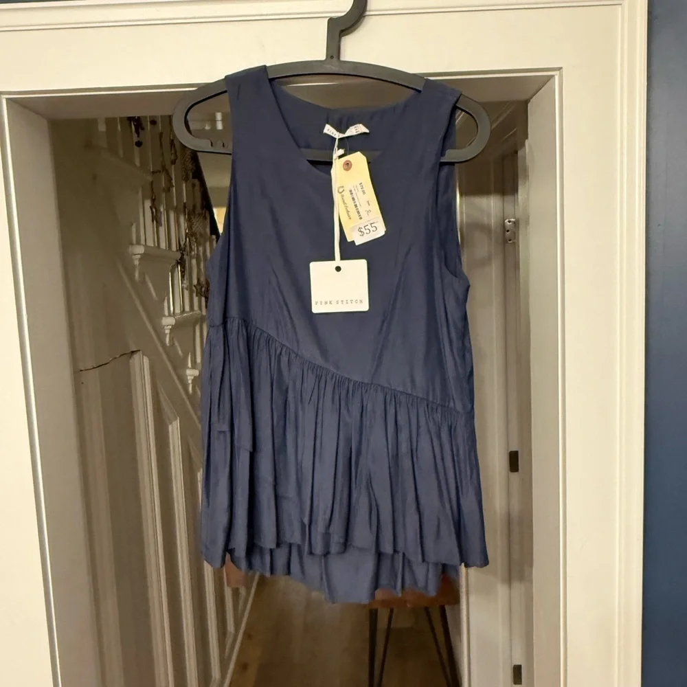 Chic Asymmetrical Blue Women's Shirt - Picture 12 of 12